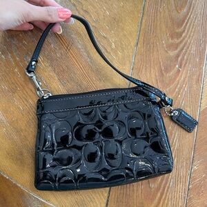 Coach patent leather wristlet